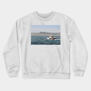 Farne Islands boat off the coast of Northumberland Crewneck Sweatshirt